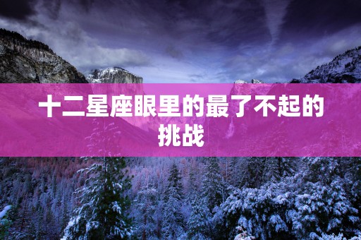 十二星座眼里的最了不起的挑战
