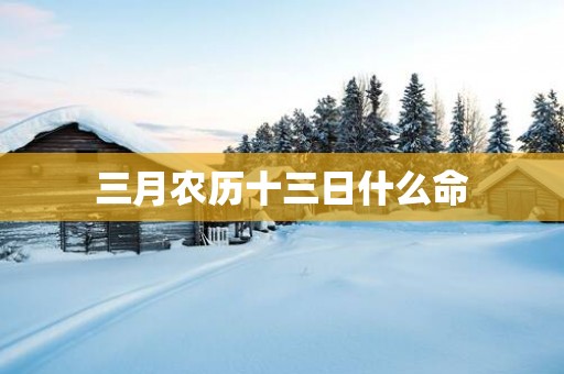 三月农历十三日什么命