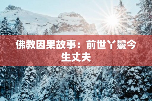 佛教因果故事：前世丫鬟今生丈夫