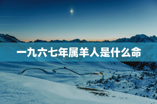 一九六七年属羊人是什么命