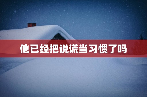 他已经把说谎当习惯了吗