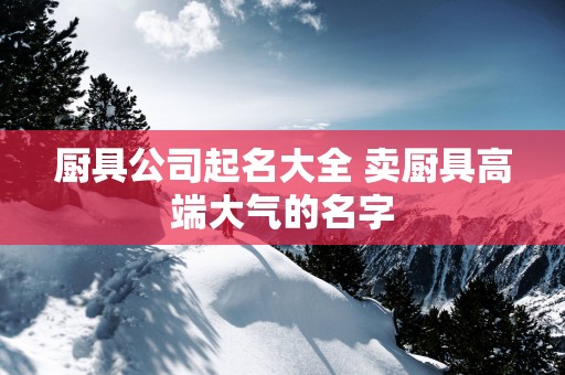 厨具公司起名大全 卖厨具高端大气的名字
