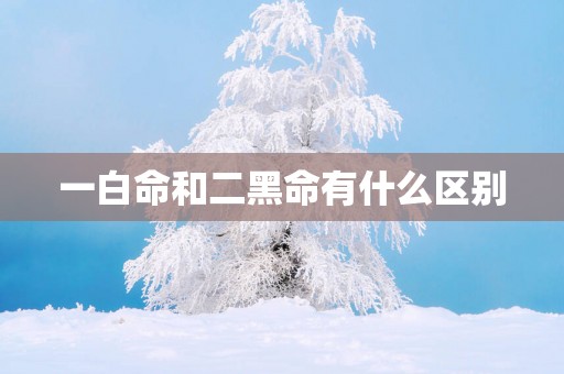 一白命和二黑命有什么区别