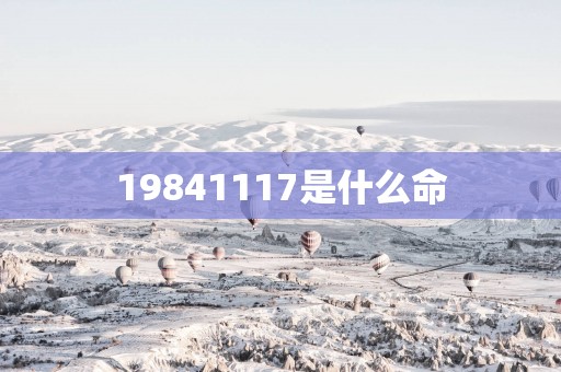 19841117是什么命