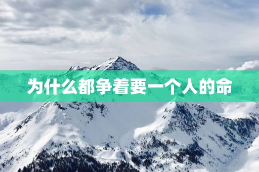 为什么都争着要一个人的命