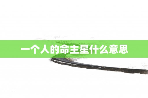 一个人的命主星什么意思