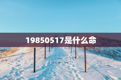 19850517是什么命