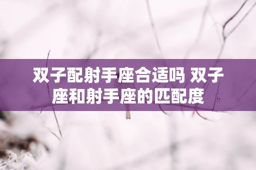 双子配射手座合适吗 双子座和射手座的匹配度