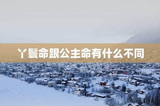 丫鬟命跟公主命有什么不同