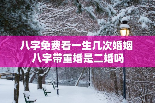 八字免费看一生几次婚姻 八字带重婚是二婚吗