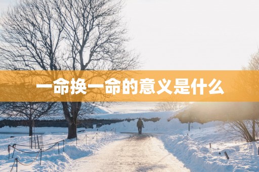 一命换一命的意义是什么