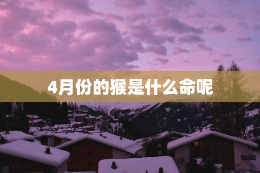 4月份的猴是什么命呢
