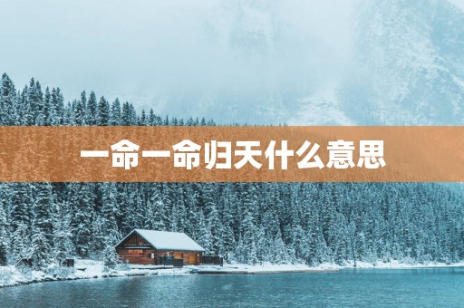 一命一命归天什么意思