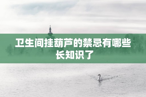 卫生间挂葫芦的禁忌有哪些 长知识了