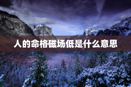 人的命格磁场低是什么意思