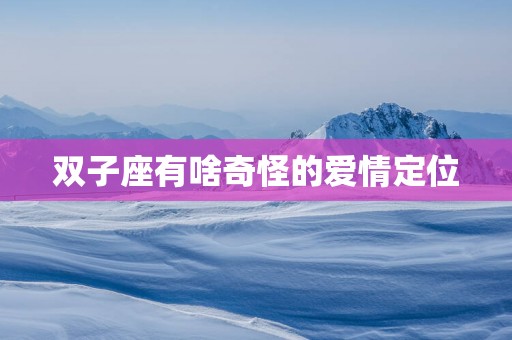 双子座有啥奇怪的爱情定位