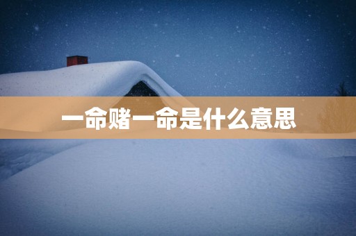 一命赌一命是什么意思