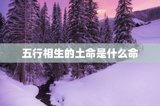 五行相生的土命是什么命
