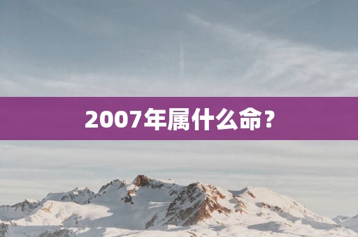 2007年属什么命？