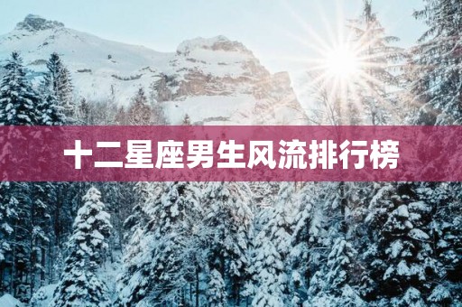 十二星座男生风流排行榜