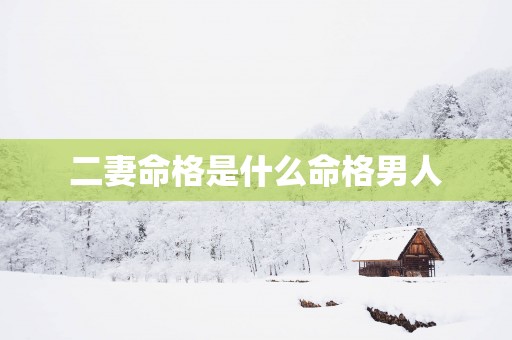 二妻命格是什么命格男人