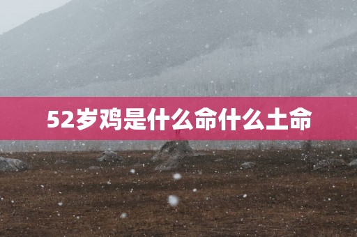52岁鸡是什么命什么土命