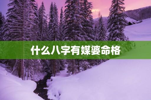 什么八字有媒婆命格