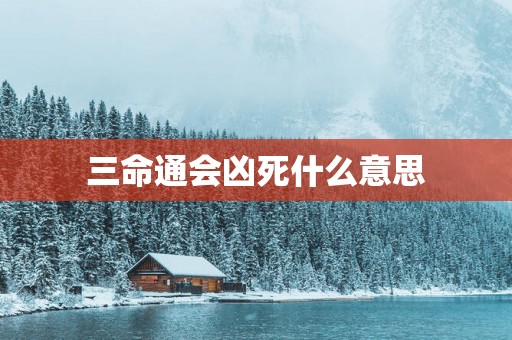 三命通会凶死什么意思