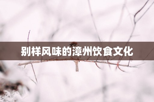 别样风味的漳州饮食文化