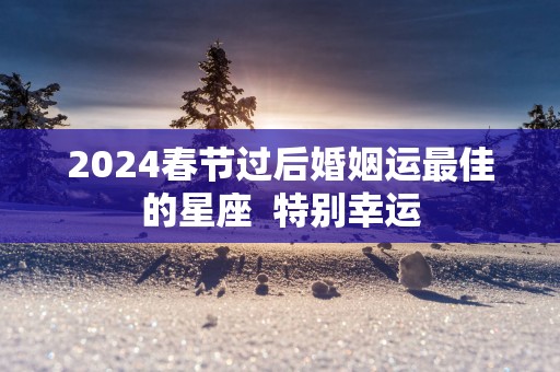 2025春节过后婚姻运最佳的星座  特别幸运