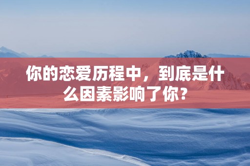 你的恋爱历程中，到底是什么因素影响了你？