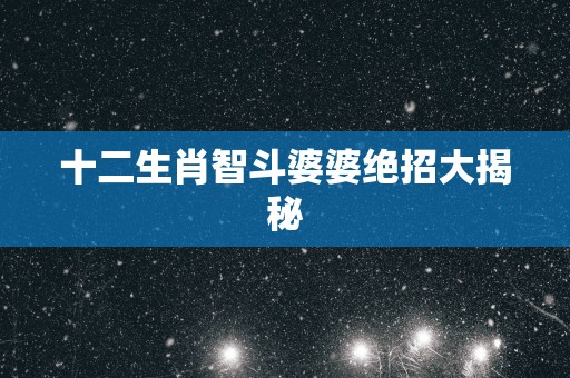 十二生肖智斗婆婆绝招大揭秘
