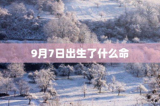 9月7日出生了什么命