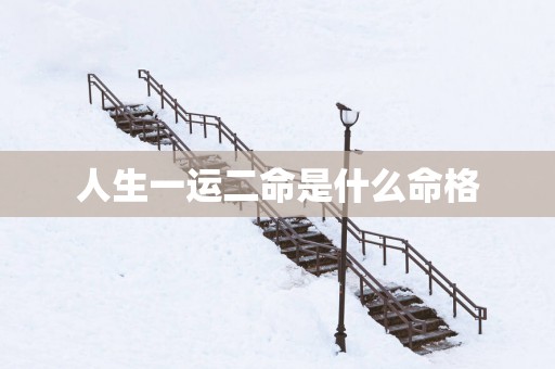 人生一运二命是什么命格