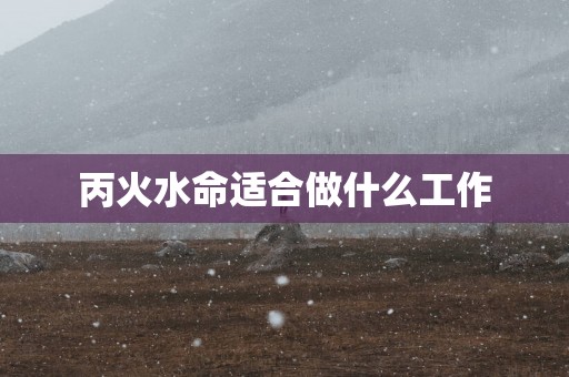 丙火水命适合做什么工作