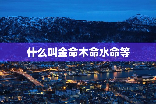 什么叫金命木命水命等