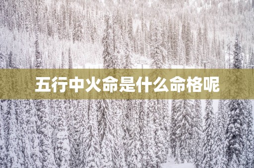 五行中火命是什么命格呢