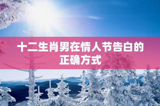 十二生肖男在情人节告白的正确方式