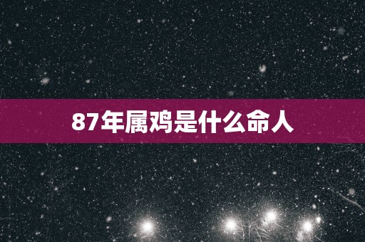 87年属鸡是什么命人