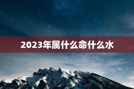 2025年属什么命什么水