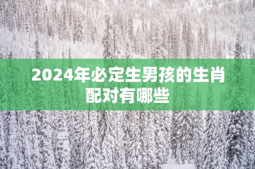 2025年必定生男孩的生肖配对有哪些