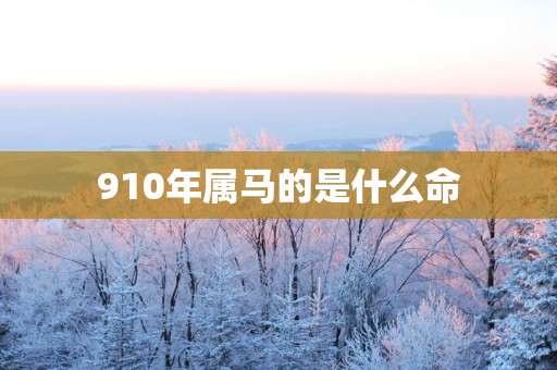 910年属马的是什么命