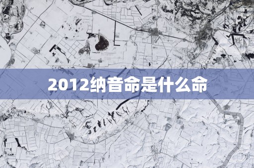 2012纳音命是什么命