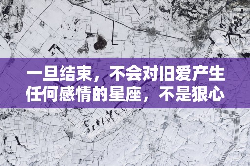 一旦结束，不会对旧爱产生任何感情的星座，不是狠心，而是拎得清