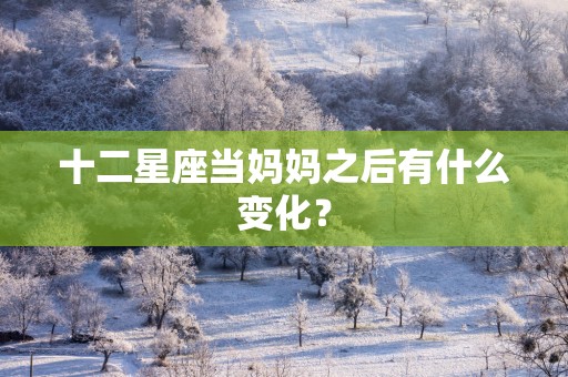 十二星座当妈妈之后有什么变化？