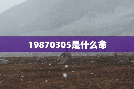 19870305是什么命
