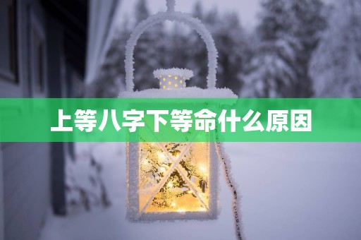 上等八字下等命什么原因