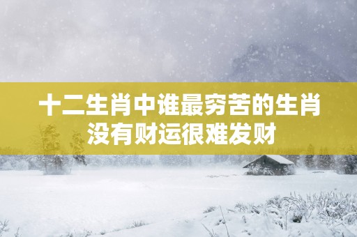 十二生肖中谁最穷苦的生肖 没有财运很难发财