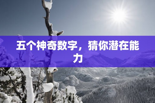 五个神奇数字，猜你潜在能力
