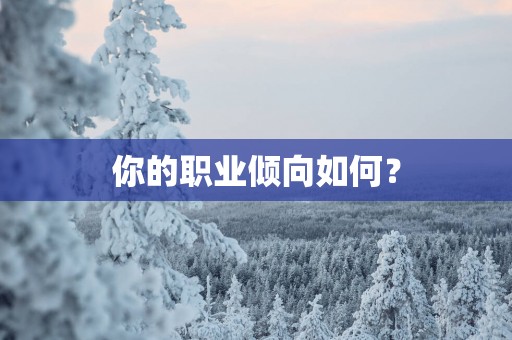 你的职业倾向如何？